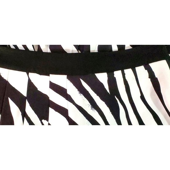 SALE Hugo Boss NWT Zebra Print Midi Skirt With Asymmetric Hem A-line Sz 10 - Picture 6 of 10